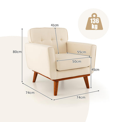 Modern Accent Armchair with Removable Padded Seat Cushion