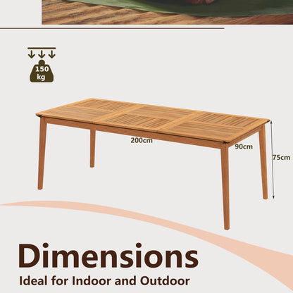 Outdoor Dining Table with Umbrella Hole for Balcony Backyard Deck Lawn