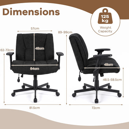 Criss Cross Home Office Chair with Airbag Lumbar Support and Wide Seat Adjustable Height