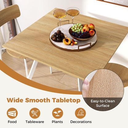 3 Piece Breakfast Kitchen Table and Chairs with Metal Legs & Adjustable Foot Pads