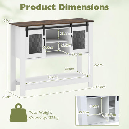 Vintage Console Table, Farmhouse Narrow Entryway Table Kitchen Sideboard
