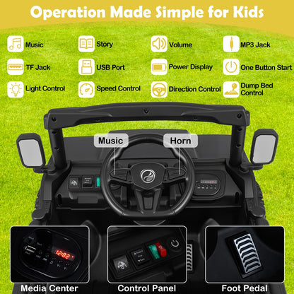 12V Ride on Dump Truck with Electric Dump Bed with Music and Remote Control