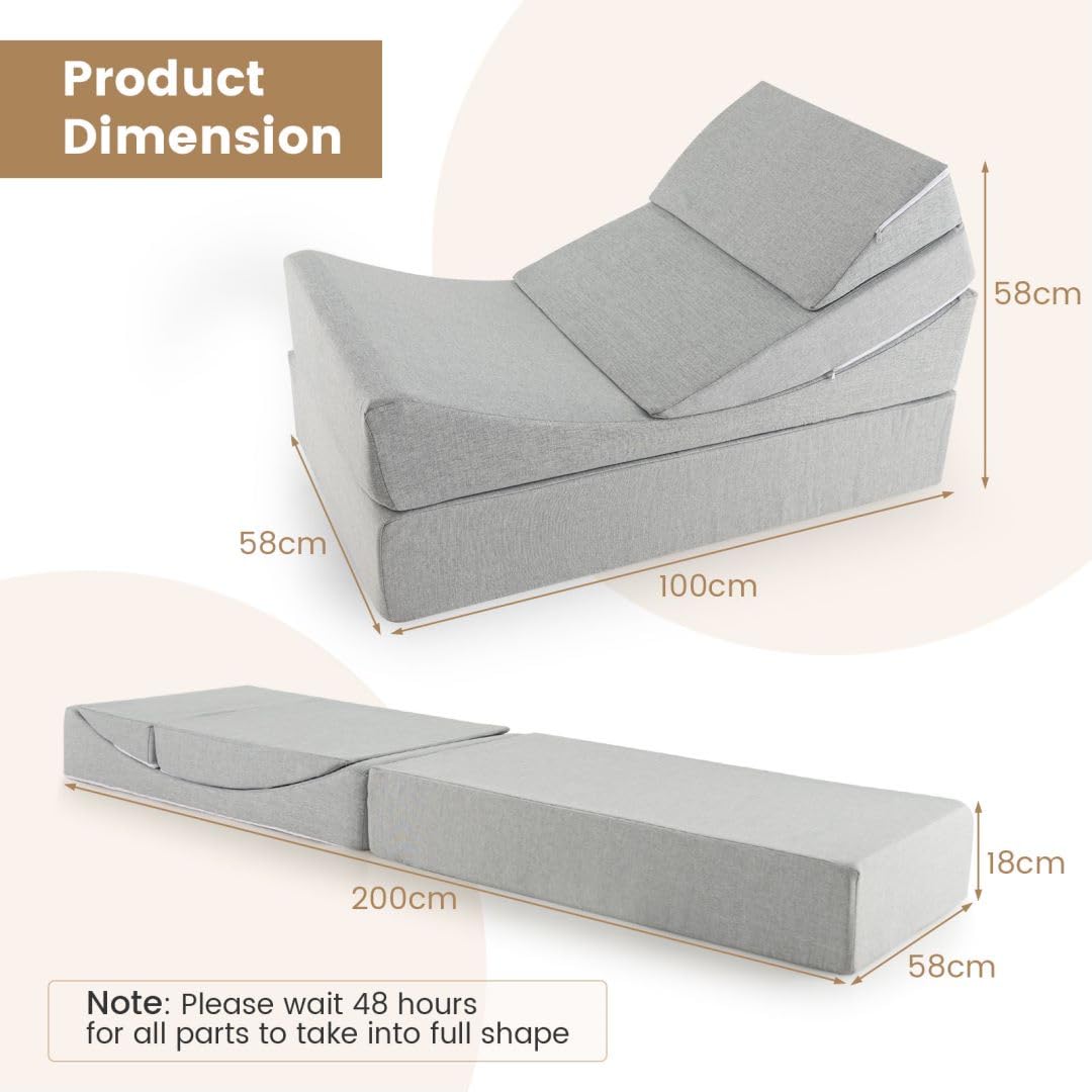 Convertible Folding Sofa Bed with High-density Foam