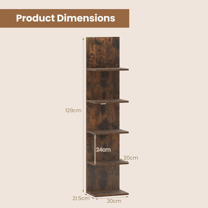 Wall Mounted Bookcase Shelving Unit, Wooden Storage Bookshelf