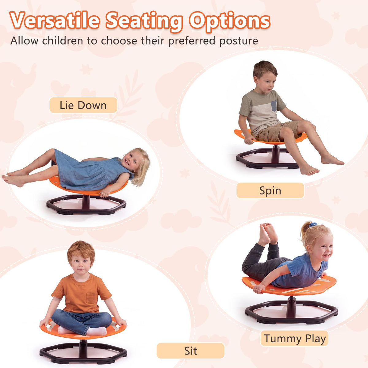 Kids Spinning Chair, Glow-in-the-Dark Swivel Chair