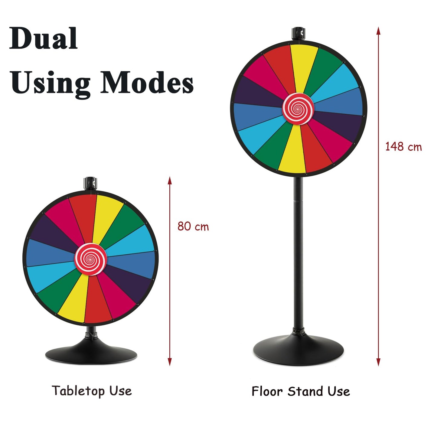 60 cm Spinning Prize Wheel Dual Use with Stand