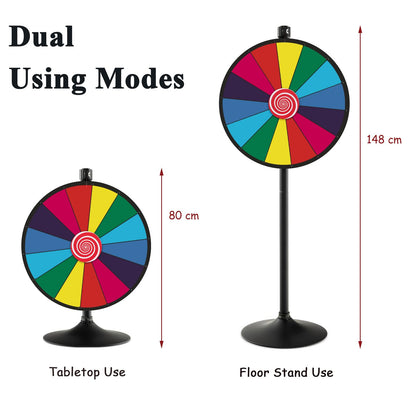 60 cm Spinning Prize Wheel Dual Use with Stand