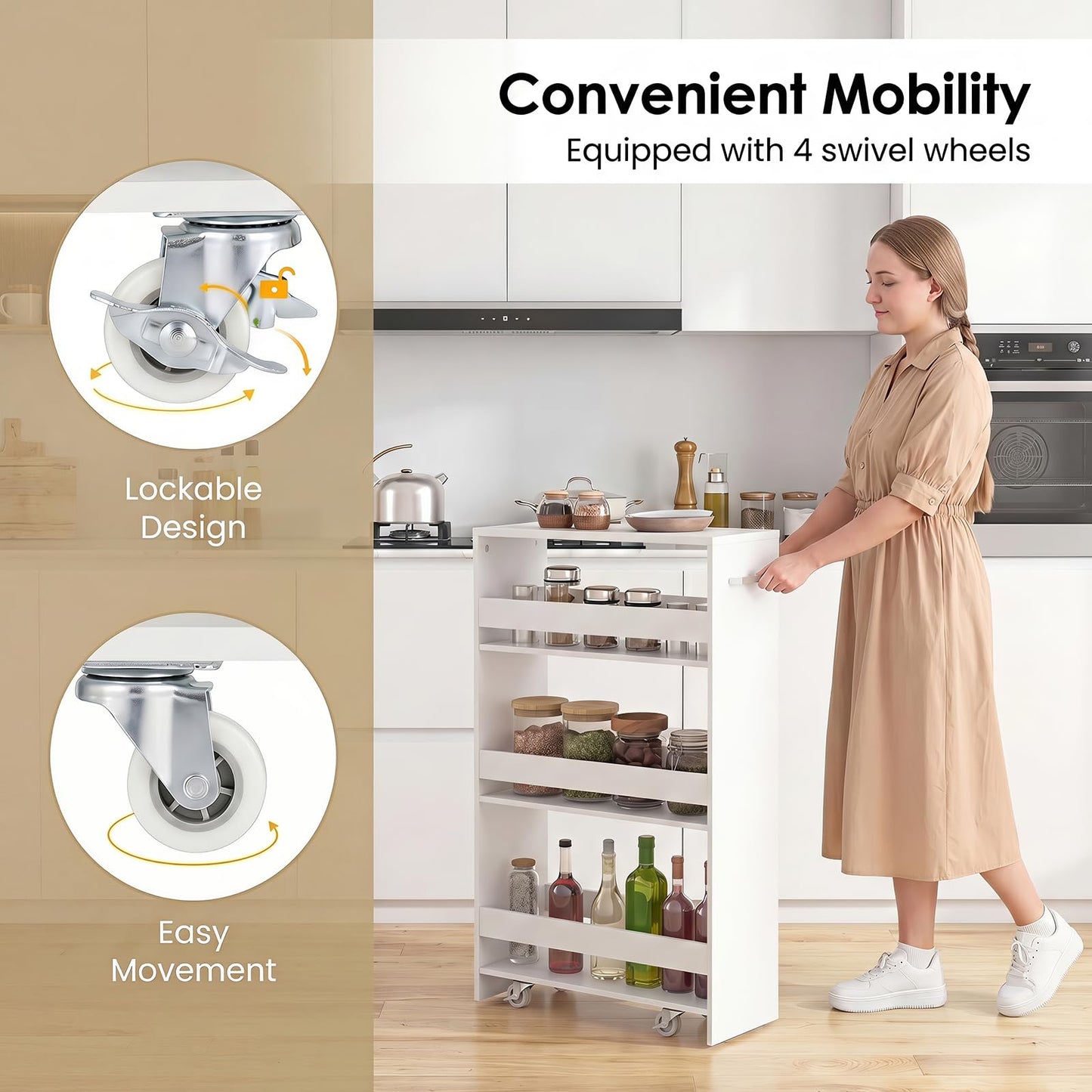 GiantexUK 4-Tier Kitchen Storage Trolley