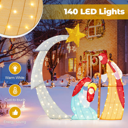 Outdoor Christmas Decoration with 140 LED Lights and Zip Ties