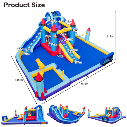 Rocket Theme Inflatable Water Slide Park with 2 Slides