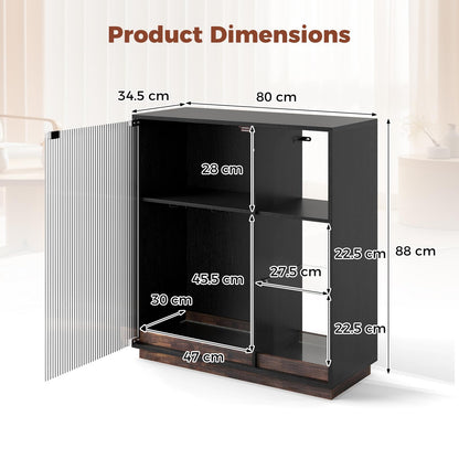Wine Bar Cabinet with LED Lights, Remote & APP Control