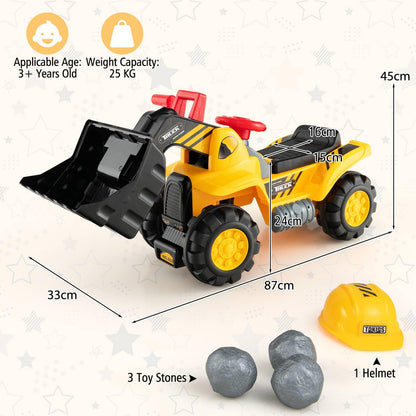 Kids Ride On Bulldozer Toy with Adjustable Bucket and Sound
