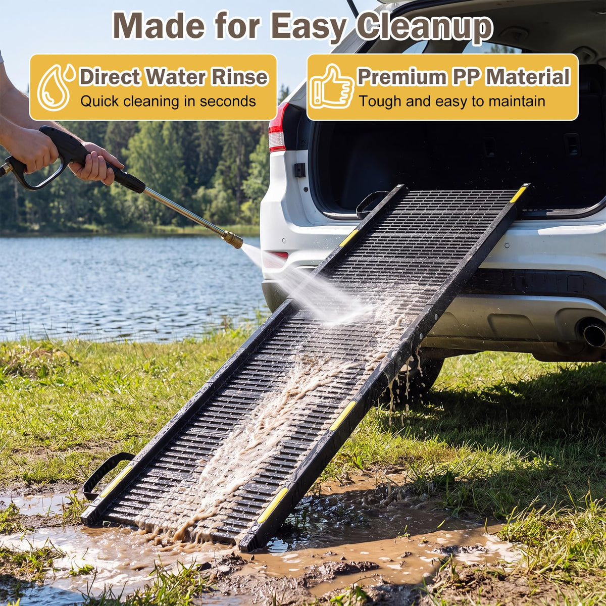 Foldable Dog Ramp, Portable Pet Car Stair with Non-Slip Surface