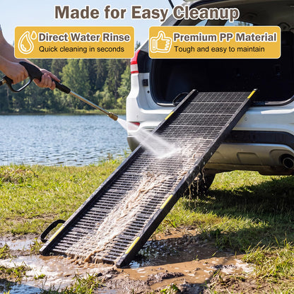 Foldable Dog Ramp, Portable Pet Car Stair with Non-Slip Surface