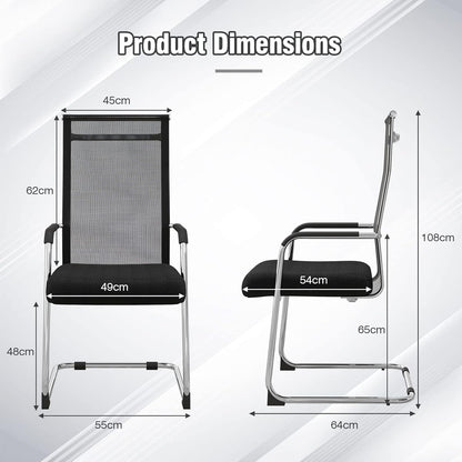 Meeting Office Chairs Set of 2/4, Mesh Reception Desk Chairs