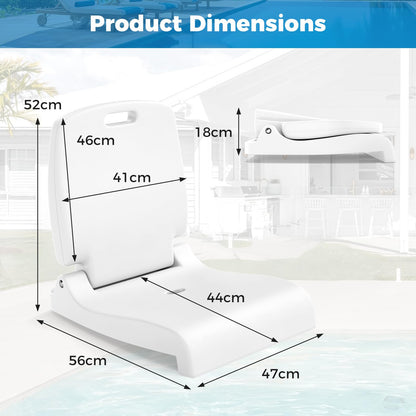 Poolside Chairs with Handle and Back Support for Edge of Pool