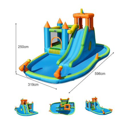 Kids Inflatable Slide Bounce House with Long Slide with Air Blower