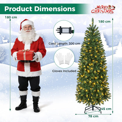 5/6/7FT Pre-lit Christmas Tree, Hinged Xmas Tree