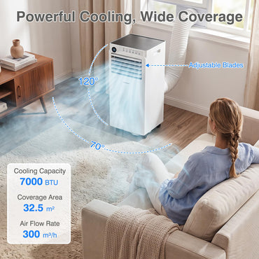 7000/9000 BTU Portable Air Conditioner 3 in 1 Cooling Unit with Fan and Dehumidifier
