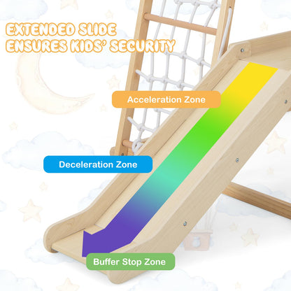 Wooden Playground Jungle Gym with Slide