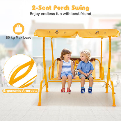 Kids Swing Chair with Adjustable Canopy and Safety Belts