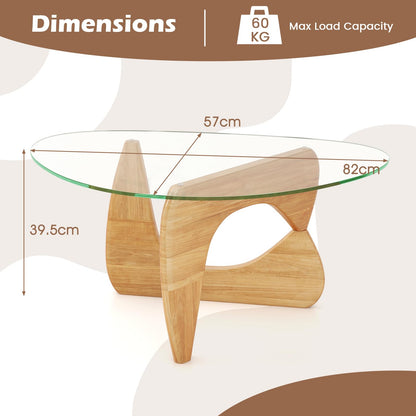 Triangle Coffee Table, Tempered Glass Cocktail Center Table Unit