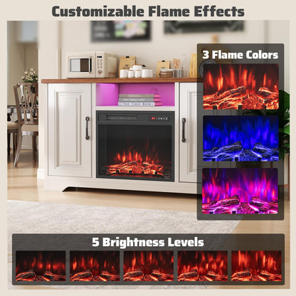 18 Inch Electric Fireplace Insert 750W/1500W Fireplace Heater with Remote Control