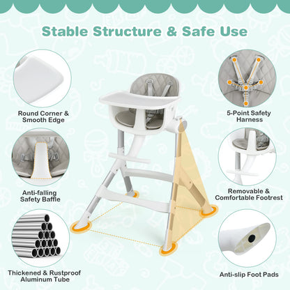 Infant High Chair with Removable Dishwasher Safe Tray