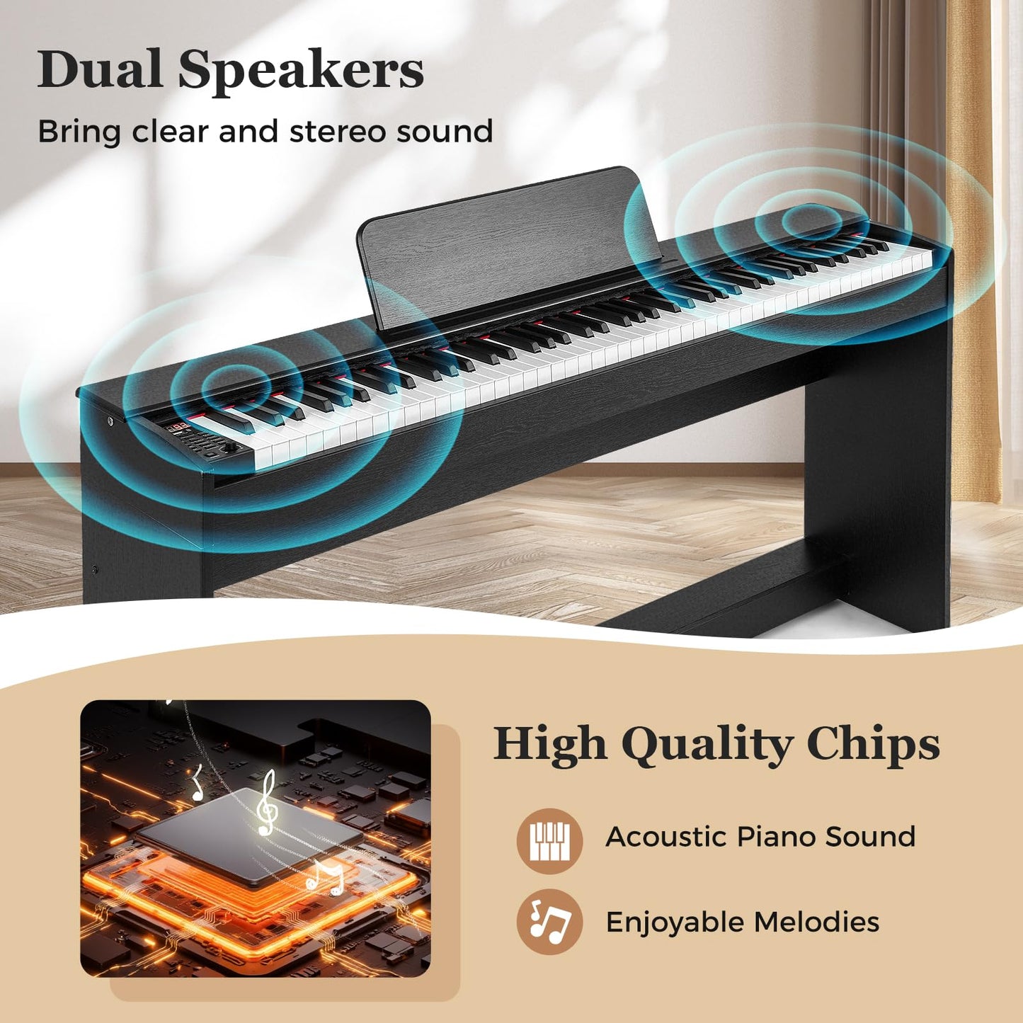88-Key Hammer Action Weighted Keyboard Upright Digital Piano for Beginners
