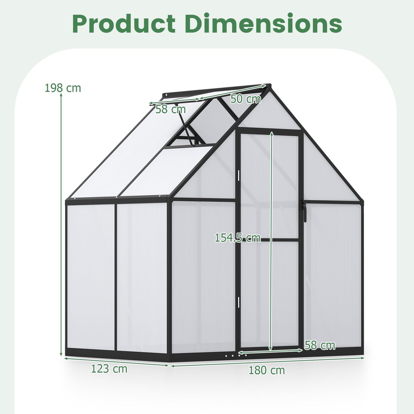 Polycarbonate Greenhouse Large Walk-in Aluminum Sunroom