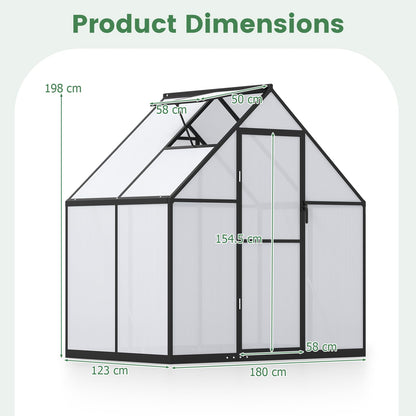 Polycarbonate Greenhouse Large Walk-in Aluminum Sunroom