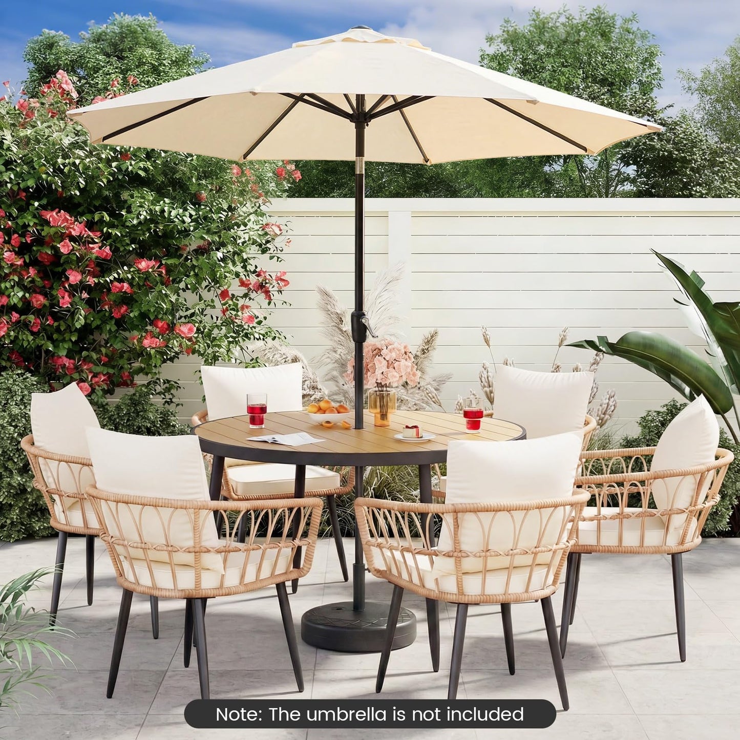 Round Parasol Base, 30kg Water and Sand Fillable Patio Umbrella Holder
