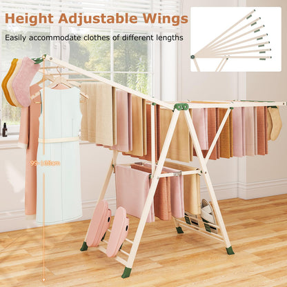 Indoor Outdoor Freestanding Metal Laundry Rack (184x56x99-168cm)
