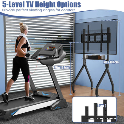 Height Adjustable Floor TV Stand with AV Shelf