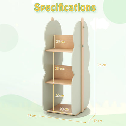 Display Corner Book Shelf with Side Hooks for Small Space