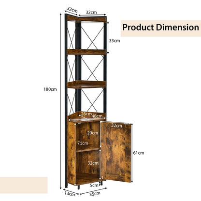 6 Tier Industrial Corner Storage Shelf with Adjustable Shelf