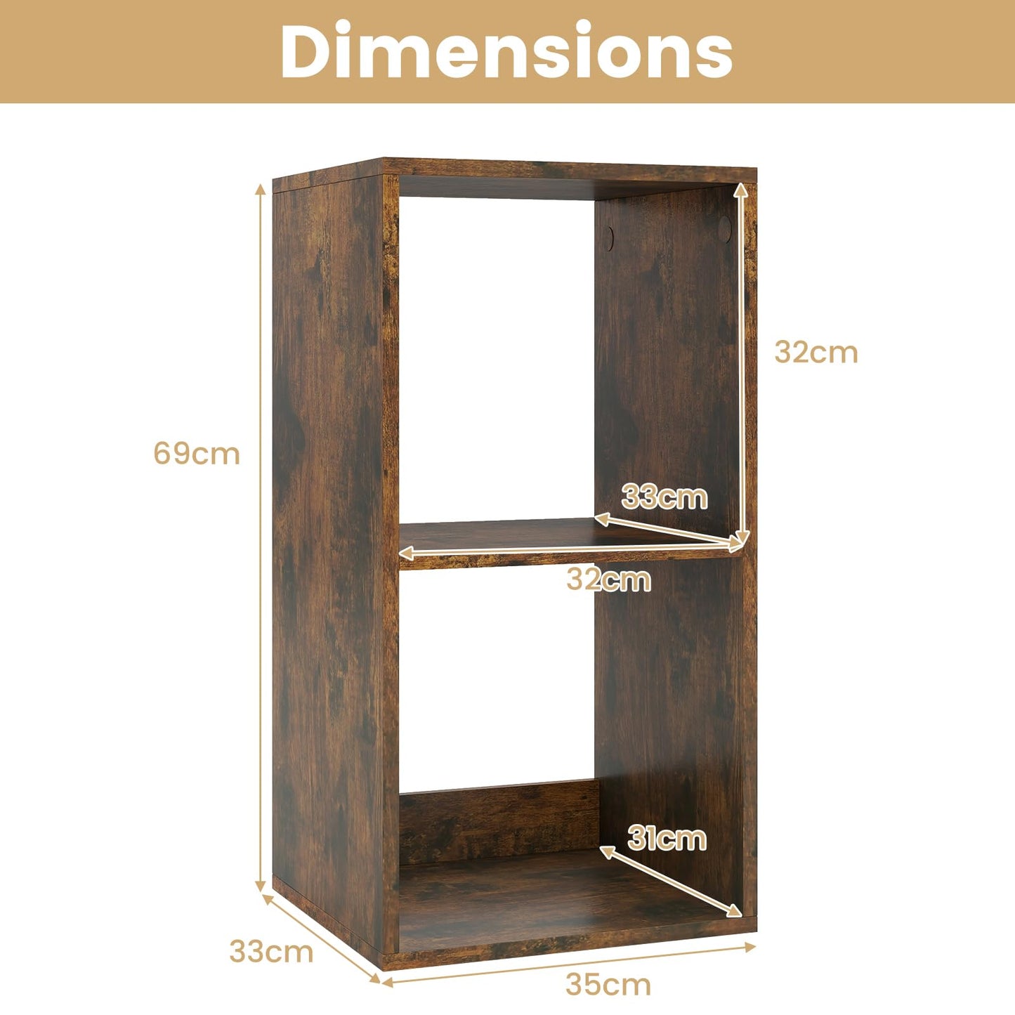 Bookshelf, Modern Vertical Bookcase with Anti-tipping Kits