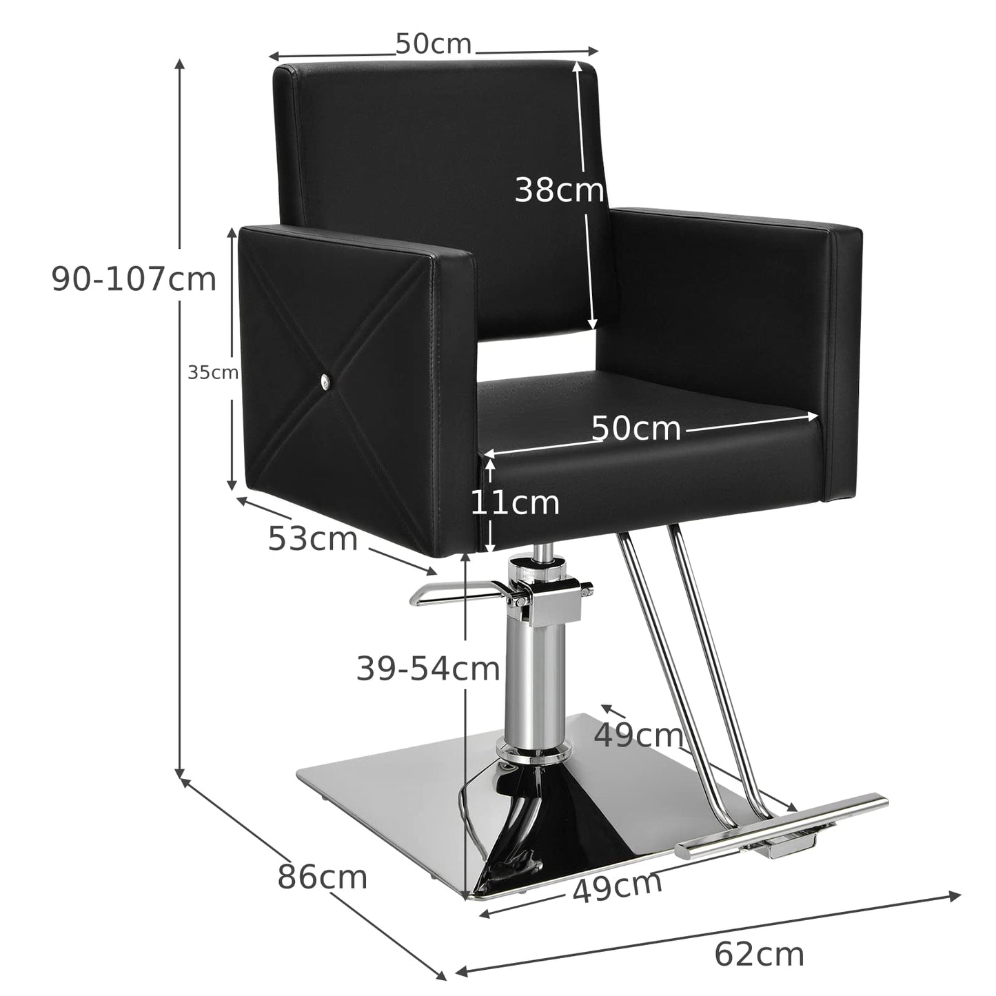 360 Degree Swivel Hairdressing Chair with Footrest and Backrest