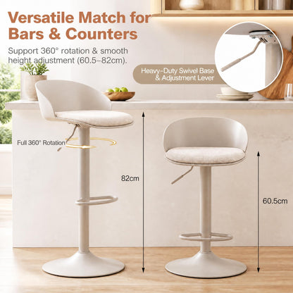 Swivel Bar Stools with Linen Seat
