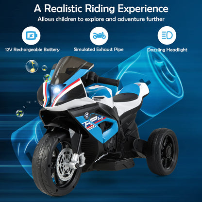 12V Kids Motorcycle Ride-On Toy with Music and Headlight