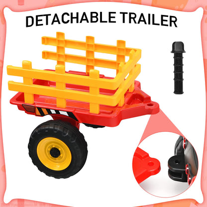 Kids Electric Tractor with Detachable Trailer