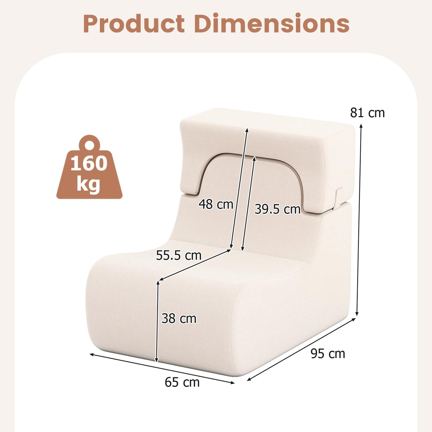 Lazy Sofa with Detachable Headrest and Washable Ice Velvet Cover