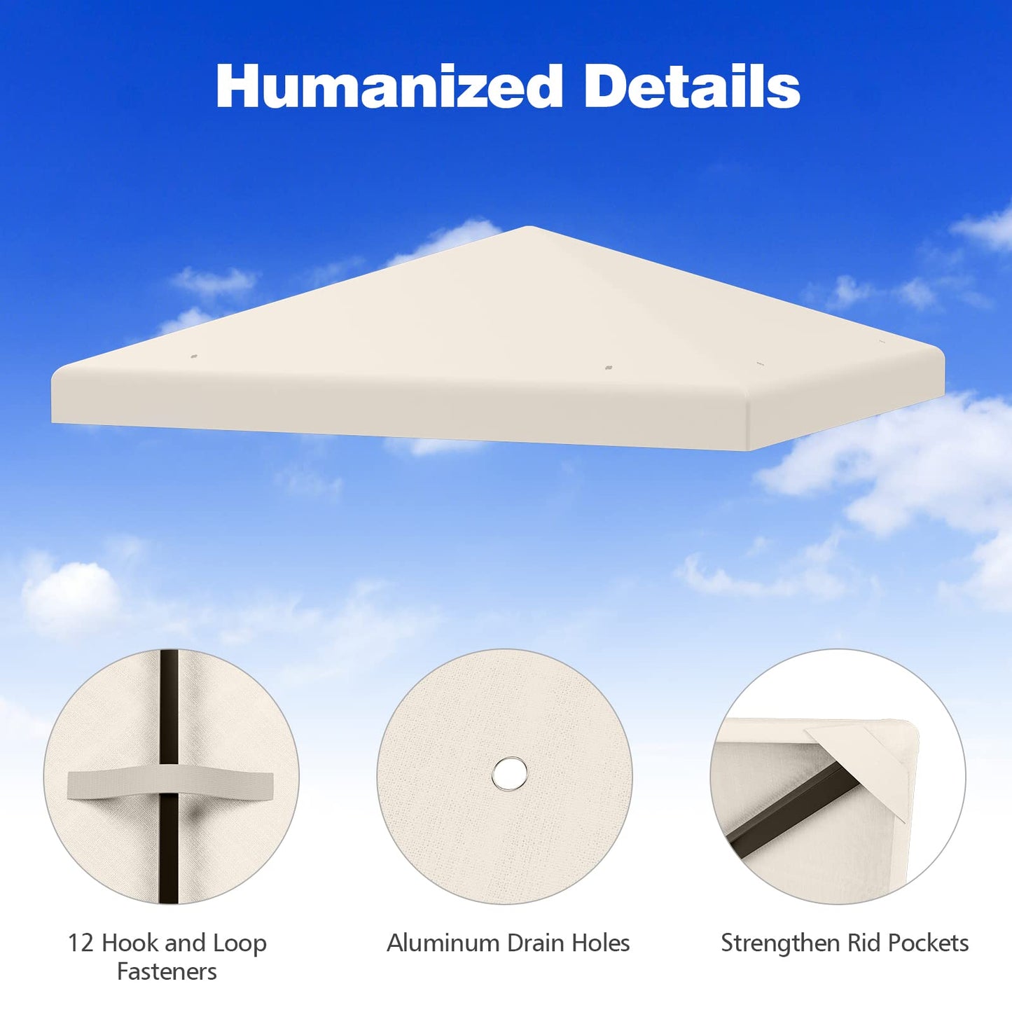 3x3m Gazebo Top Cover Roof Replacement, Outdoor Waterproof Canopy