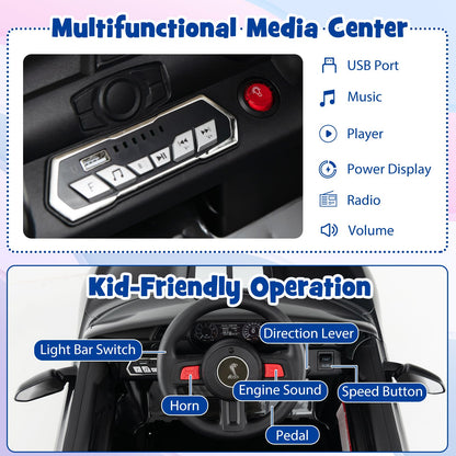 12V Kids Ride on Car Electric Licensed Ford Mustang Shelby GT500 for Kids Aged 3-8
