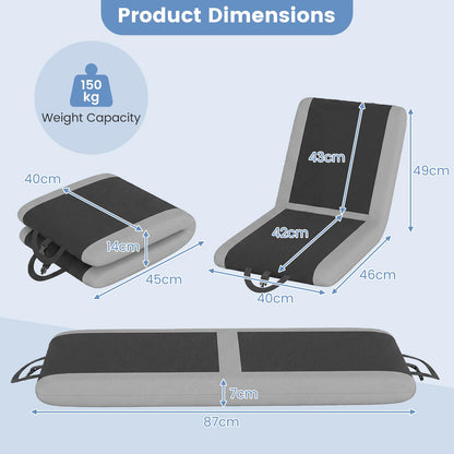 Padded Stadium Seat with Back Support and 6 Reclining Positions