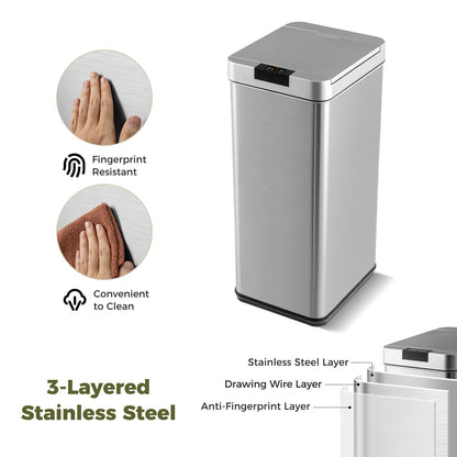 48L Automatic Trash Can with Lid