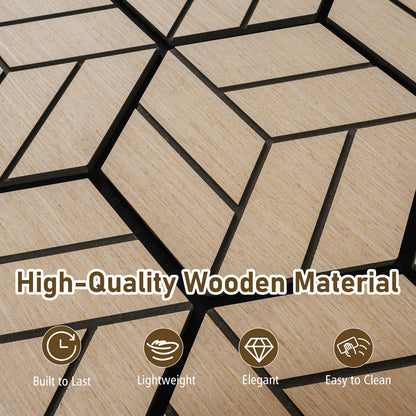 4 Pack Acoustic Panels for Walls Sound Absorbing Panel with 9 Hexagonal Wooden Boards
