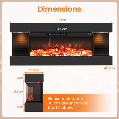 Electric Fireplace, Wall Mounted Electric Fire Suite with WiFi