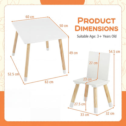 Kids Table and Chair Set, Children Activity Table with 2 Chairs
