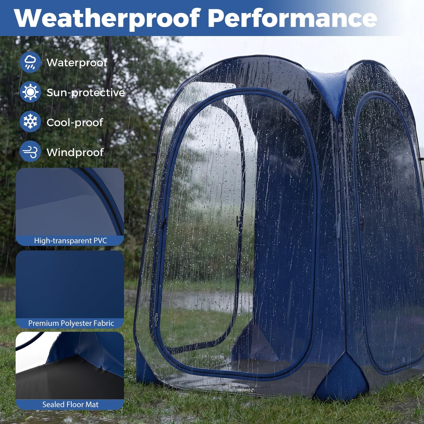 Pop up Bubble Tent, All Weather Sport Shelter Screen House with Carrying Bag